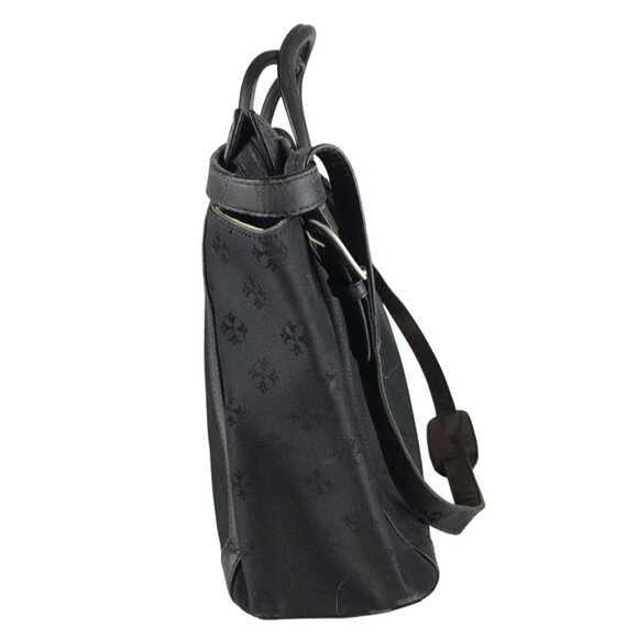 Moonsus Womens Black Beige Lined Leather Inner Pockets Laptop Bag - Picture 2 of 9